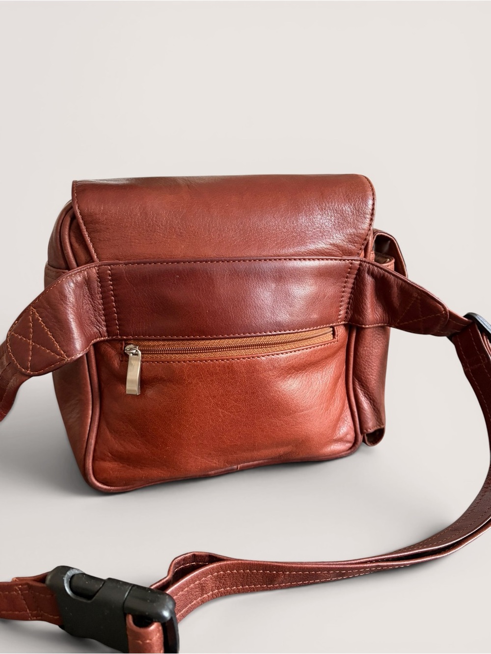 Leather Crossbody Sling Belt Bag in Brown - Picture 2 of 16